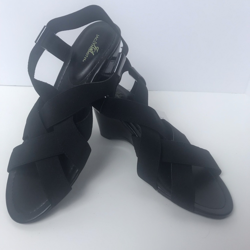 Strappy Black wedge sandal *NWT*